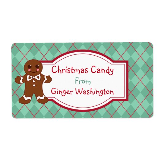 Green Argyle Snoep Labels (Voorkant)