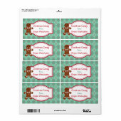 Green Argyle Snoep Labels (Full Sheet)