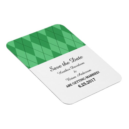 Green Argyle sparen de Datum Flexi Magnet Magneet (Rechterzijde)