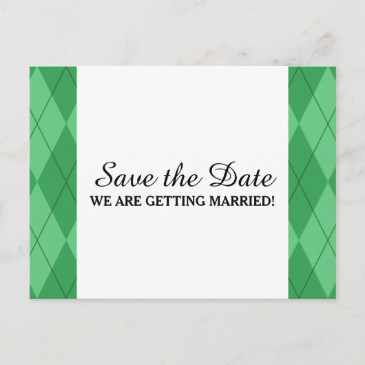 Green Argyle sparen het Briefkaart van de Datum (Voorkant)