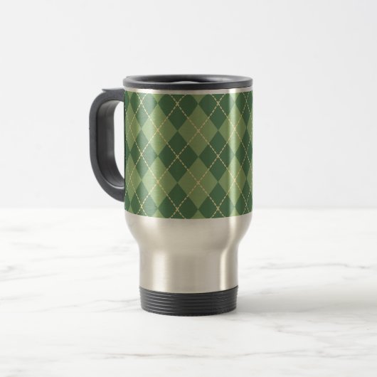 Green Argyle Vaderdag Koffie Mok Gift (Voorkant links)