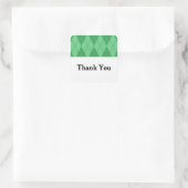 Green Argyle Wedding Bedankt Stickers (Tas)