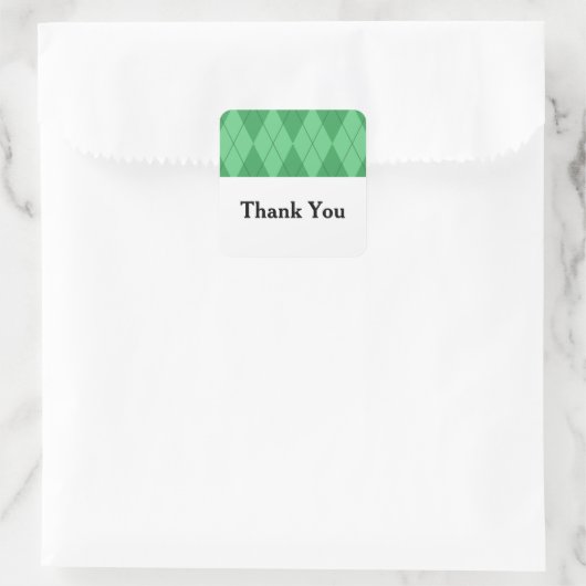 Green Argyle Wedding Bedankt Stickers (Tas)