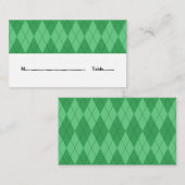 Green Argyle Wedding Place Card Plaatskaartje (Voorkant / Achterkant)