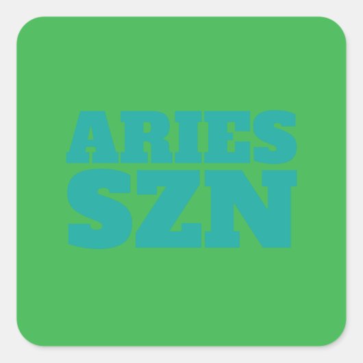 Green Aries SZN Cool Vierkante Sticker (Voorkant)