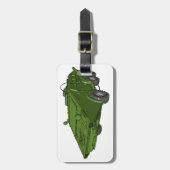 Green Armoured Military Vehicle Bagagelabel (Voorkant verticaal)