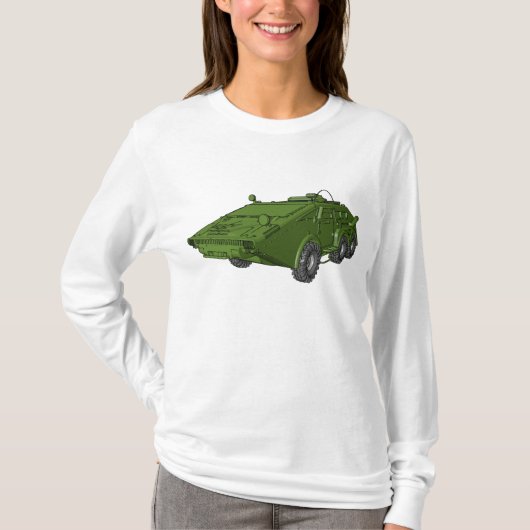 Green Armoured Military Vehicle T-shirt (Voorkant)