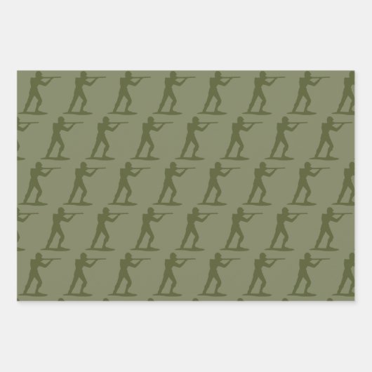 Green Army Action Mannen Trio Inpakpapier Vel (Voorkant 3)
