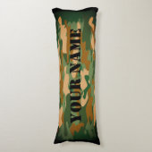 Green army camo camouflage print custom name lichaamskussen (Voorkant Verticaal)