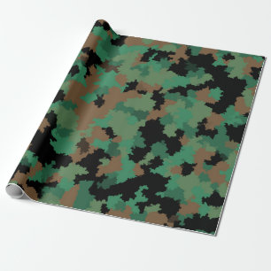 Green Army Oerwoud Camouflage Patroon Ontwerp Cadeaupapier