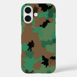 Green Army Oerwoud Camouflage Patroon Ontwerp iPhone 16 Hoesje