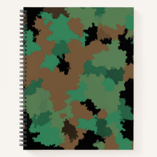 Green Army Oerwoud Camouflage Patroon Ontwerp Notitieboek