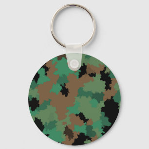 Green Army Oerwoud Camouflage Patroon Ontwerp Sleutelhanger