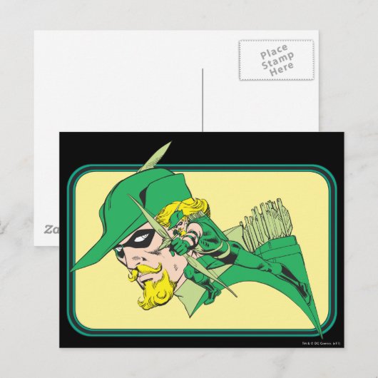 Green Arrow Head Shot Briefkaart (Voorkant / Achterkant)