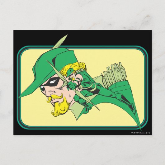 Green Arrow Head Shot Briefkaart (Voorkant)