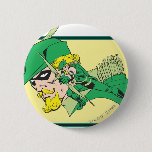 Green Arrow Head Shot Ronde Button 5,7 Cm (Voorkant)