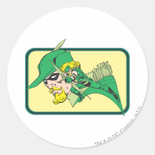 Green Arrow Head Shot Ronde Sticker