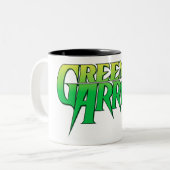 Green Arrow Logo 3 Tweekleurige Koffiemok (Voorkant links)