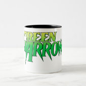 Green Arrow Logo 3 Tweekleurige Koffiemok (Center)