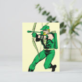 Green Arrow Shooting Arrow Briefkaart (Staand voorkant)