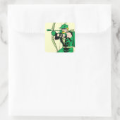Green Arrow Shooting Arrow Vierkante Sticker (Tas)