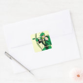 Green Arrow Shooting Arrow Vierkante Sticker (Envelop)