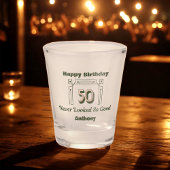 Green Art Deco 50th Birthday Shot Glas