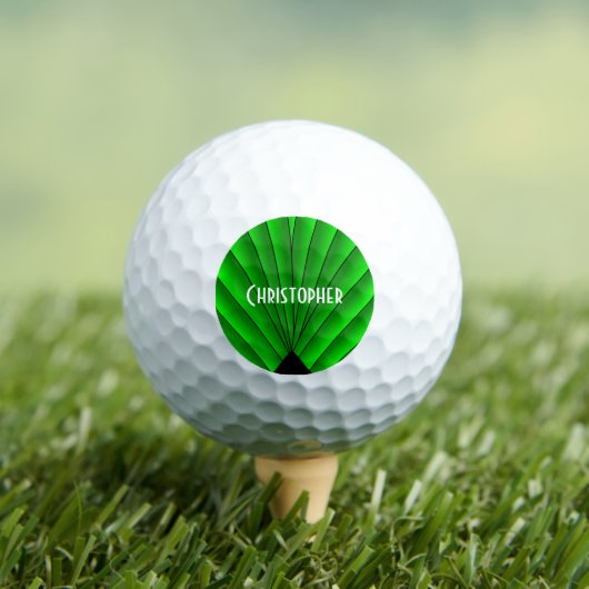 Green Art Deco Design Golfballen (Insitu Shirt)