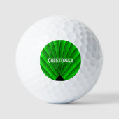 Green Art Deco Design Golfballen (Voorkant)