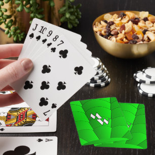 Green Art Deco Design Monogrammed Pokerkaarten