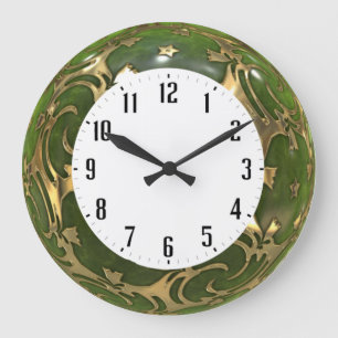 Green art deco grote klok