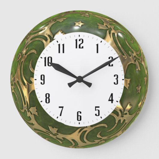 Green art deco grote klok (Voorkant)