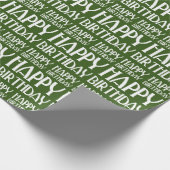 Green Art Deco Happy Birthday Cadeaupapier (Hoek)