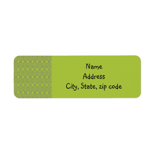 Green Art Deco Ovalen Etiket (Voorkant)