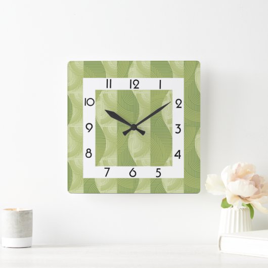 Green art deco vierkante klok (Huis)