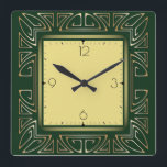 Green art deco vierkante klok<br><div class="desc">Geweldig klokontwerp. Je zult het leuk vinden als anderen. U kunt dit ontwerp vrij gebruiken voor andere producten die u wilt of om jouw tekst aan te passen en toe te voegen. Volg me voor meer. Met vriendelijke groet. Een leuke dag.</div>