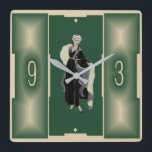 Green Art Deco Vierkante Klok<br><div class="desc">Geweldig klokontwerp. Je zult het leuk vinden als anderen. U kunt dit ontwerp vrij gebruiken voor andere producten die u wilt of om jouw tekst aan te passen en toe te voegen. Volg me voor meer. Met vriendelijke groet. Een leuke dag.</div>