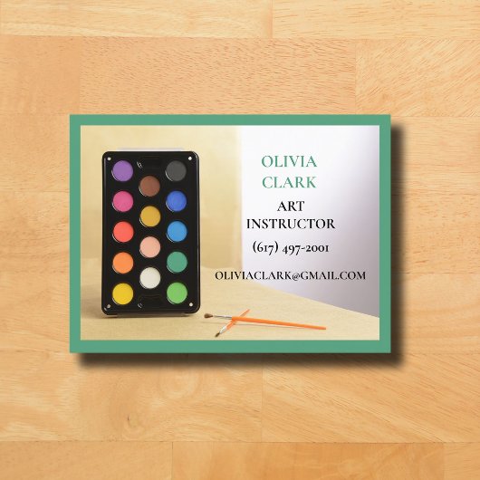 Green Art Teacher Tutor Educator Kunstklas Visitekaartje