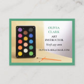 Green Art Teacher Tutor Educator Kunstklas Visitekaartje (Voorkant)