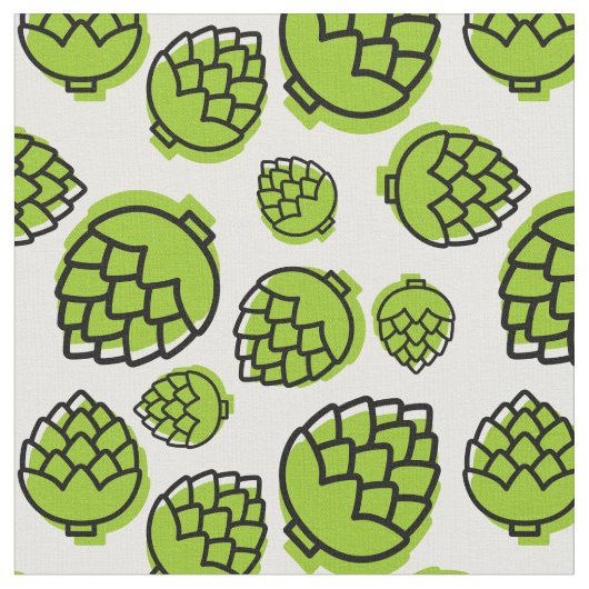 Green Artichoke Pattern Stof (Close Up)