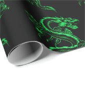 Green Asian Dragon Cadeaupapier (Rol Hoek)
