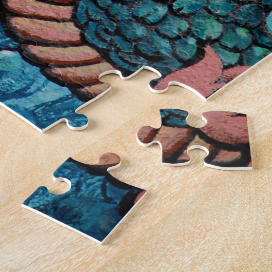 Green Asian Style Dragon Legpuzzel (Zijkant)