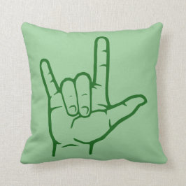 Green ASL I Love You Sierkussen