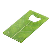 Green Aspen Leaf #11 Creditkaart Flessenopener (Achterkant Gekanteld)