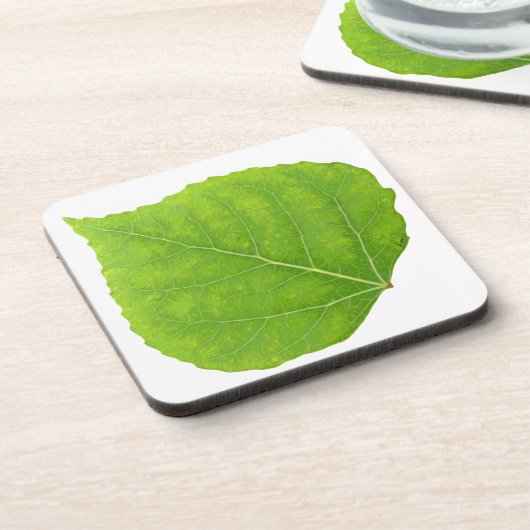 Green Aspen Leaf #11 Drankjes Onderzetter (Linkerzijde)