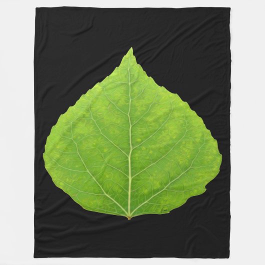 Green Aspen Leaf #11 Fleece Deken (Voorkant)