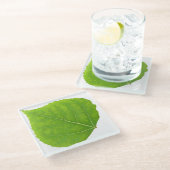 Green Aspen Leaf #11 Glazen Onderzetter (Schuin)