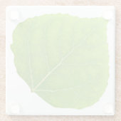 Green Aspen Leaf #11 Glazen Onderzetter (Achterkant)