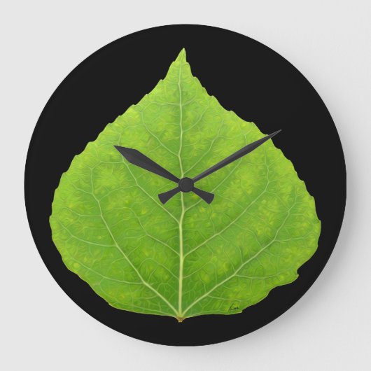 Green Aspen Leaf #11 Grote Klok (Voorkant)