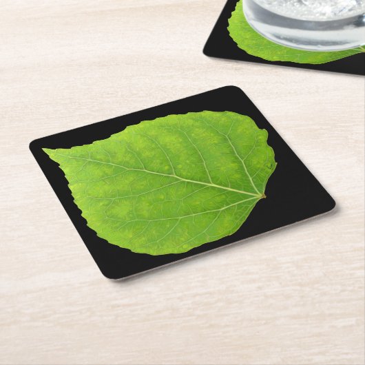 Green Aspen Leaf #11 Kartonnen Onderzetters (Schuin)